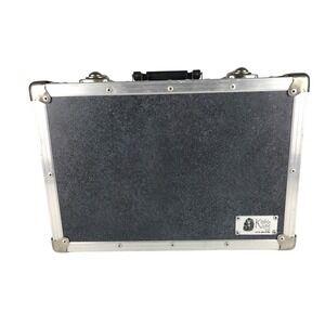 King Kase‎ Unisex Gray Silver Inner Pockets Divider Top Handle Briefcase Bag